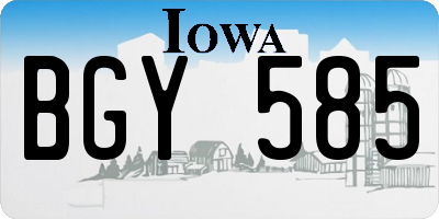 IA license plate BGY585