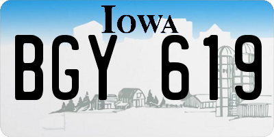 IA license plate BGY619