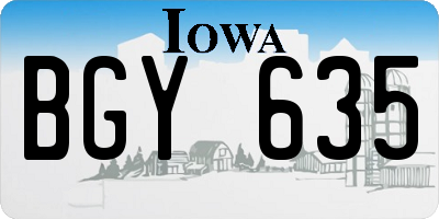 IA license plate BGY635