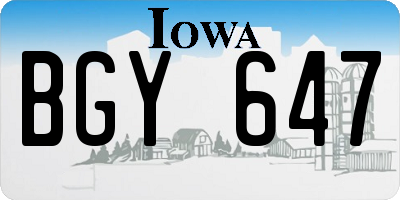 IA license plate BGY647