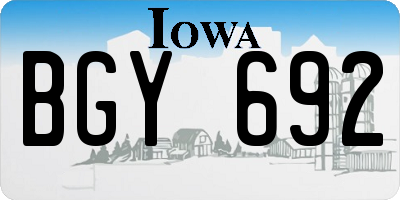 IA license plate BGY692