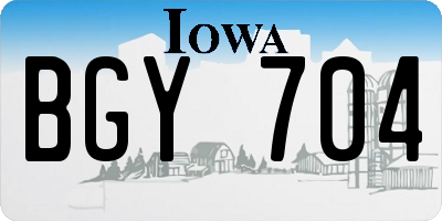 IA license plate BGY704