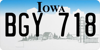 IA license plate BGY718