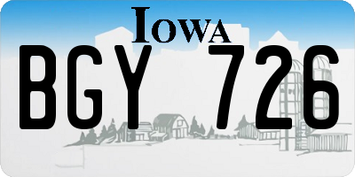 IA license plate BGY726