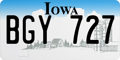 IA license plate BGY727