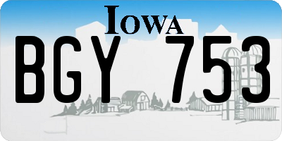 IA license plate BGY753