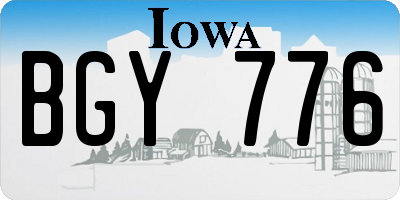 IA license plate BGY776