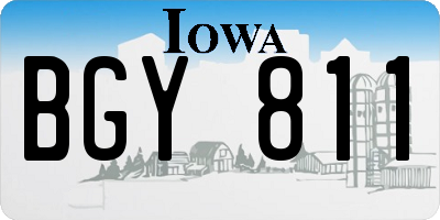 IA license plate BGY811