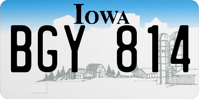 IA license plate BGY814
