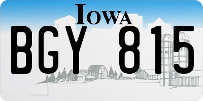IA license plate BGY815