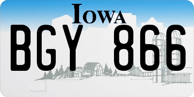 IA license plate BGY866