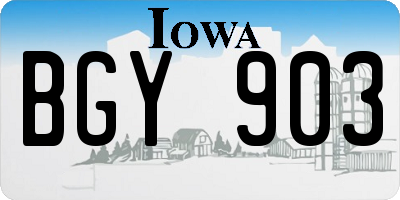 IA license plate BGY903