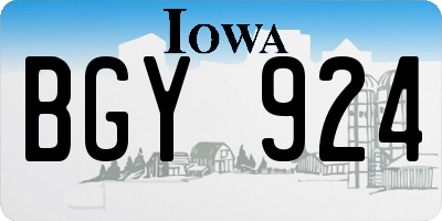 IA license plate BGY924