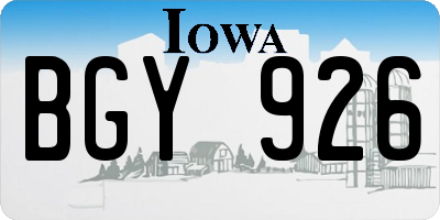 IA license plate BGY926