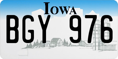 IA license plate BGY976