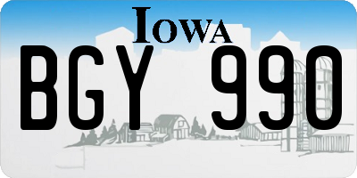 IA license plate BGY990
