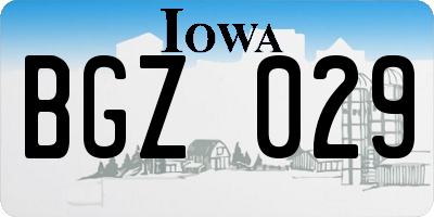 IA license plate BGZ029