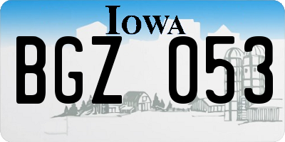 IA license plate BGZ053