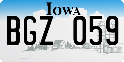 IA license plate BGZ059