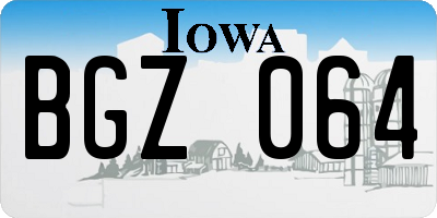 IA license plate BGZ064