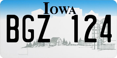 IA license plate BGZ124