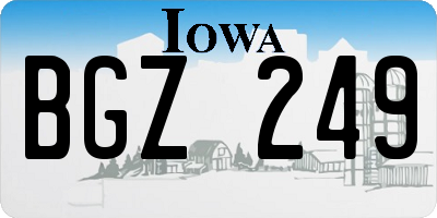 IA license plate BGZ249