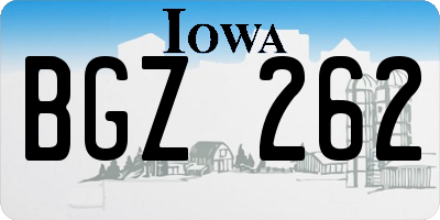 IA license plate BGZ262