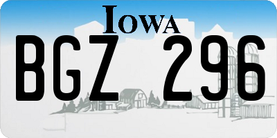 IA license plate BGZ296