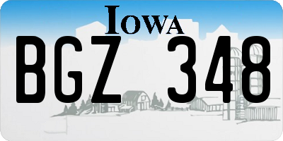 IA license plate BGZ348