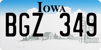 IA license plate BGZ349