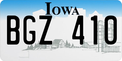 IA license plate BGZ410