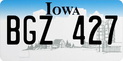 IA license plate BGZ427