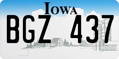 IA license plate BGZ437