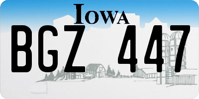 IA license plate BGZ447