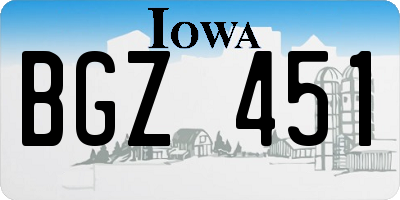 IA license plate BGZ451