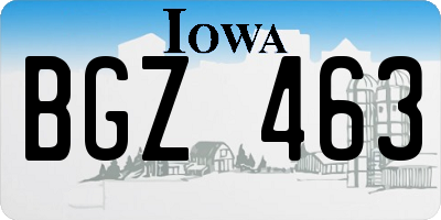 IA license plate BGZ463