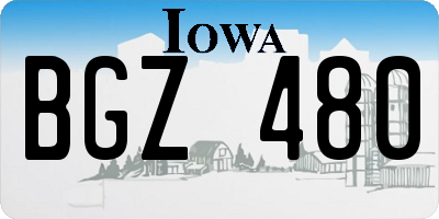 IA license plate BGZ480