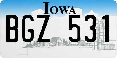 IA license plate BGZ531