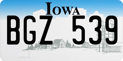 IA license plate BGZ539
