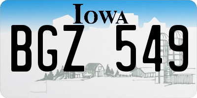 IA license plate BGZ549