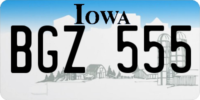 IA license plate BGZ555