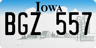 IA license plate BGZ557