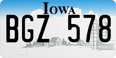 IA license plate BGZ578