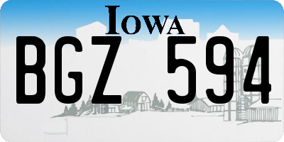 IA license plate BGZ594