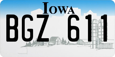 IA license plate BGZ611