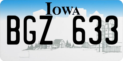 IA license plate BGZ633