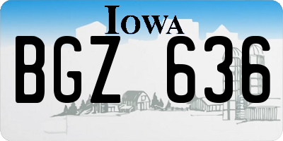 IA license plate BGZ636