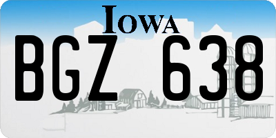 IA license plate BGZ638