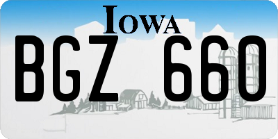 IA license plate BGZ660