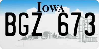 IA license plate BGZ673